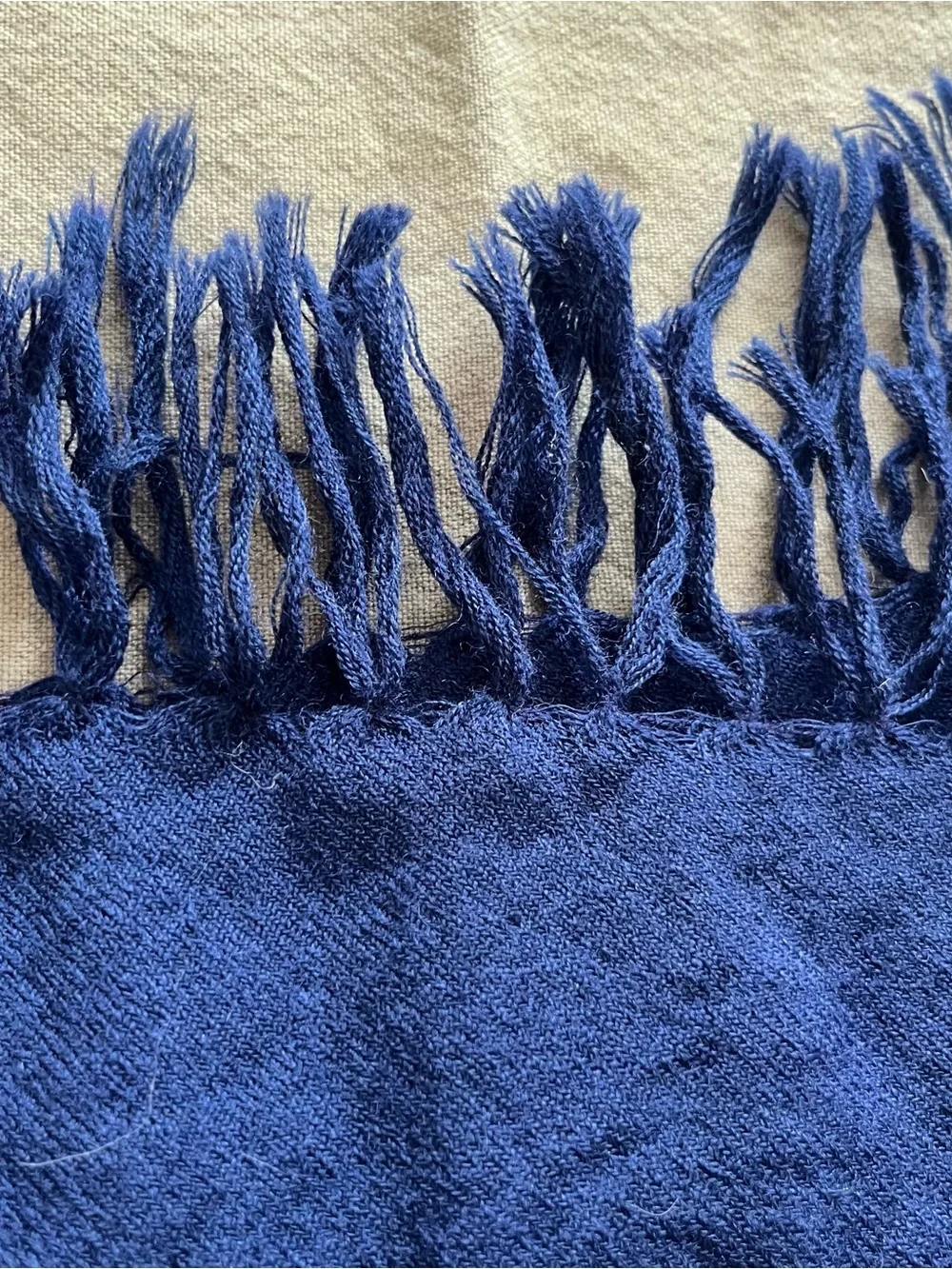 Embroidered Floral oblong scarf, wrap - Navy Blue